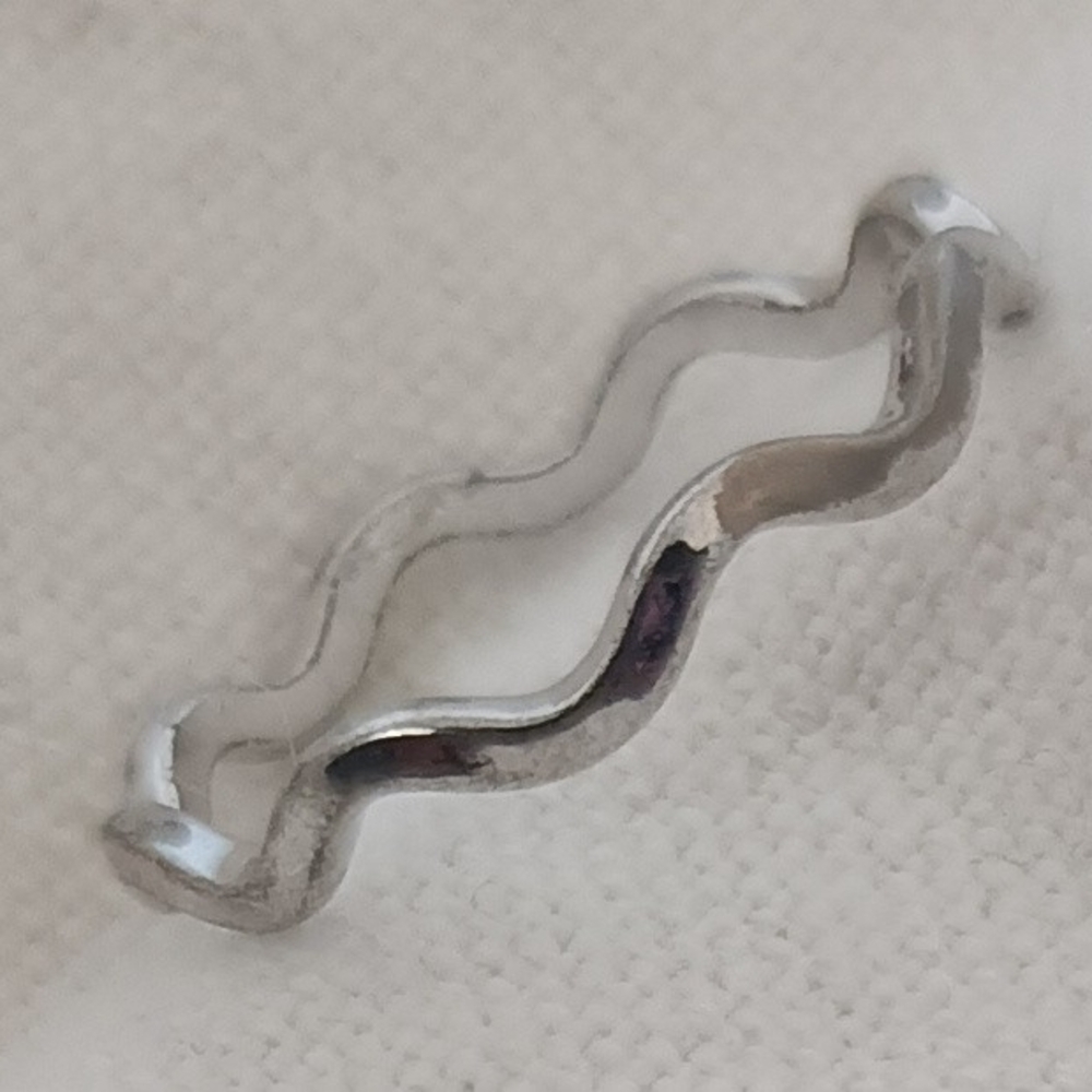 Wavy Silver Tone Stackable Ring